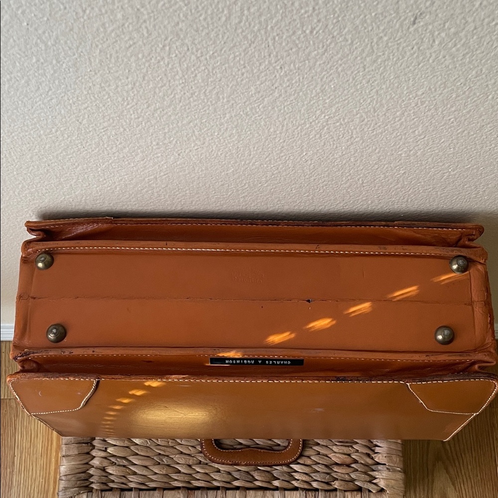 Vintage Tan Leather Brief/Doctor Case - Picture 5 of 7